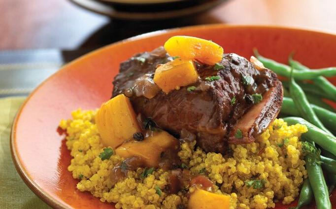 Aji-Braised Beef Short Ribs with Golden Herbed Quinoa