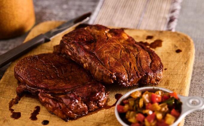 Blackstrap Steaks with Caramelized Onions