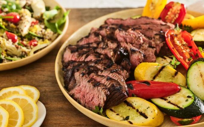 Mediterranean Grilled Chuck Steak with Garden Grilled Vegetables